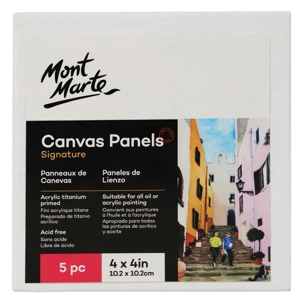 Mont Marte Canvas Panel 4" x 4" 5pc