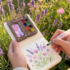 PORTABLE WOODEN WATERCOLOR PALETTE KIT 20% off